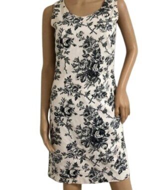 Collection By Cherokee Womens Sheath Dress White Toile Floral Print 12